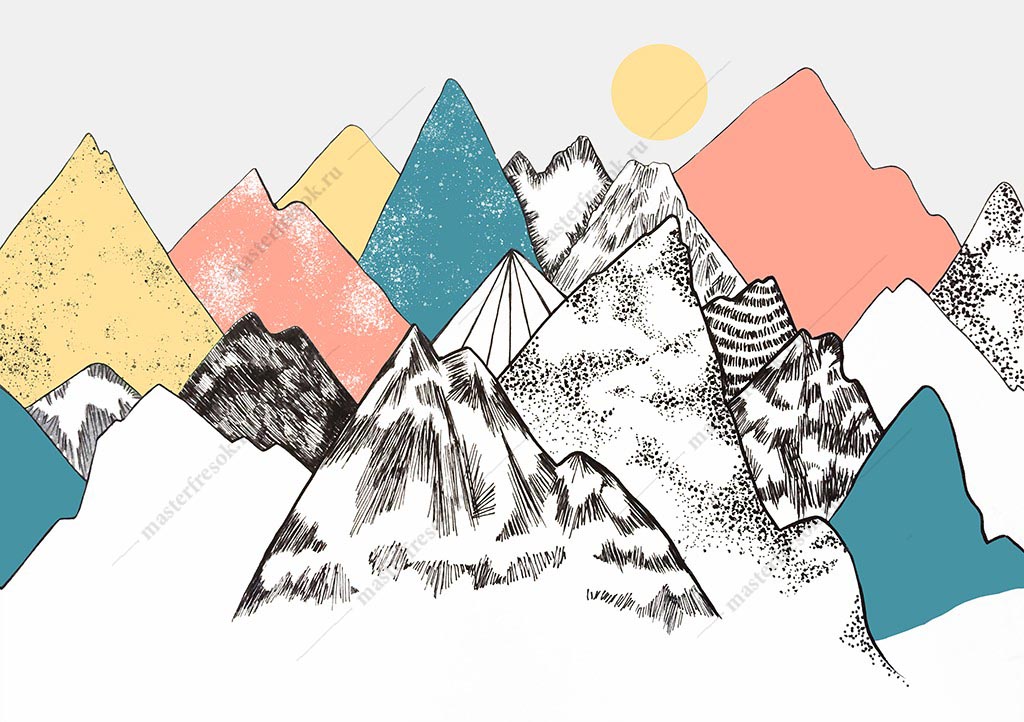 Фотообои Разноцветные горы для девочки