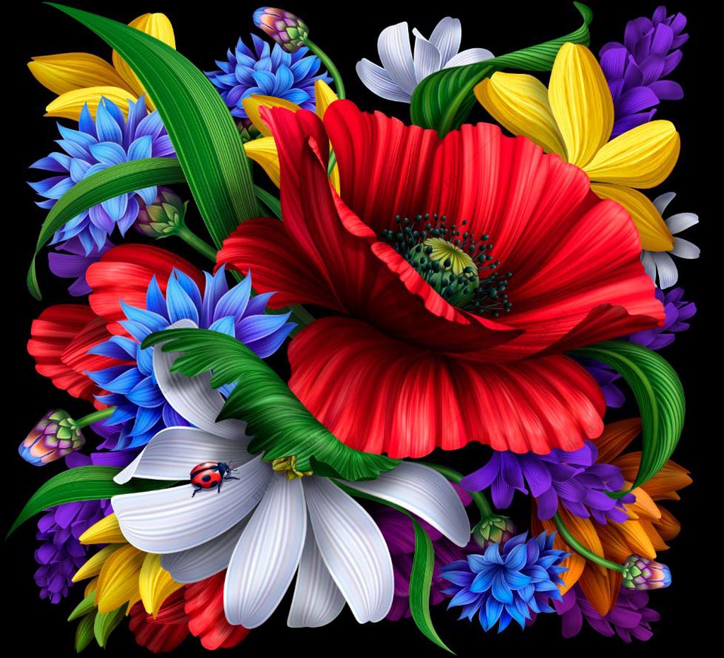 Фотообои Яркие цветы